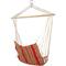 34" x 21" Red & Yellow Striped Hammock Chair with Padding & Wooden Bar